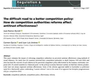 ¿Mejora la efectividad de la política de competencia tras reformar las autoridades de la competencia?